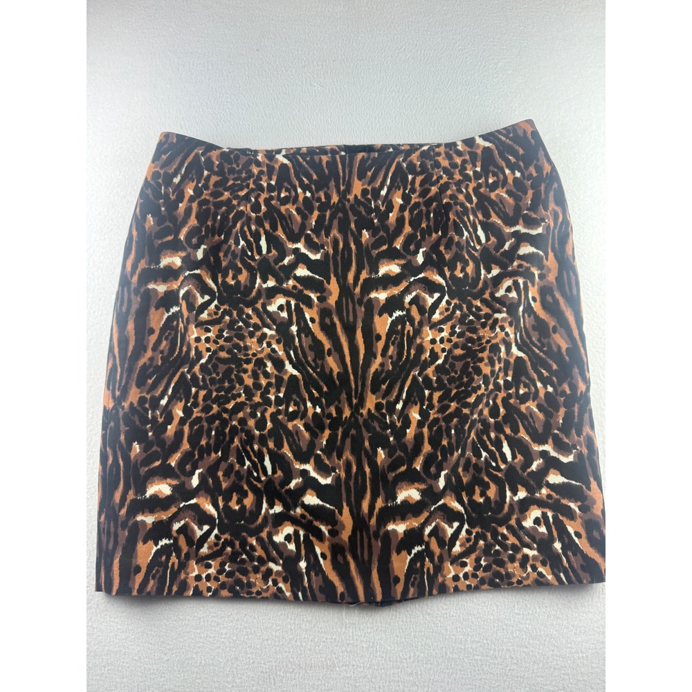 Talbots Woman Leopard Print Pencil Skirt Brown Black Animal Print Plus Size 20W